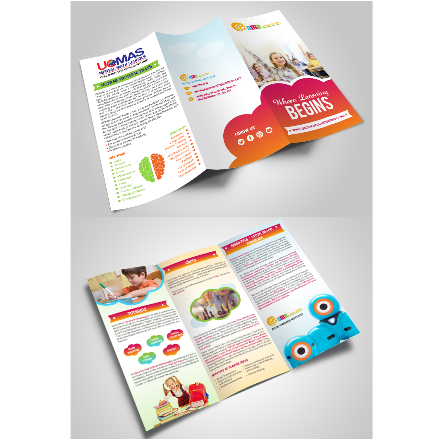 Diseño de Flyer por creative.bugs para Gems Learning Institute | Diseño #15636403