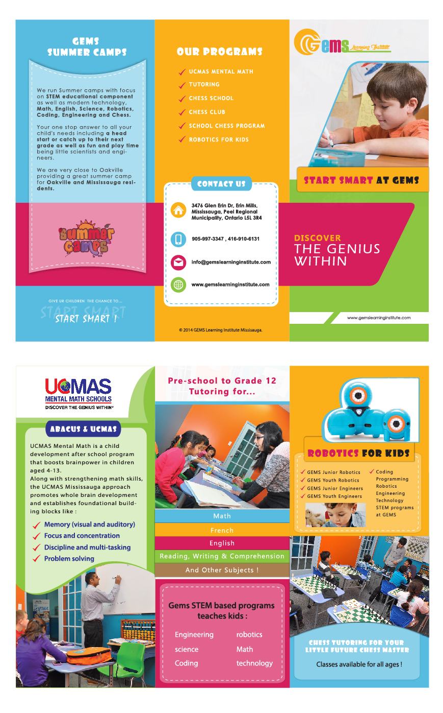 Diseño de Flyer por Zeal Digi Works para Gems Learning Institute | Diseño #15630515