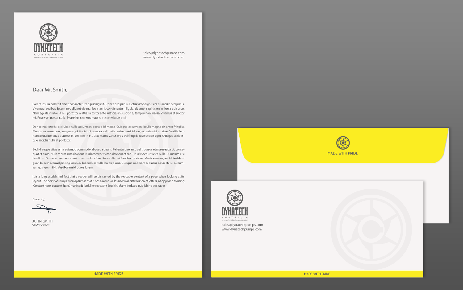 Stationery Design by chandrayaan.creative for Dynatech Pumps | Design #15635936