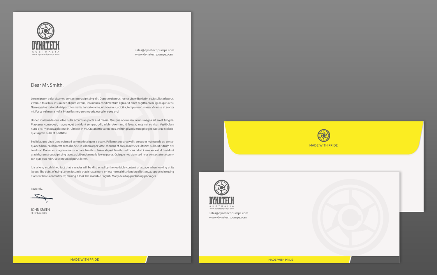 Stationery Design by chandrayaan.creative for Dynatech Pumps | Design #15635937
