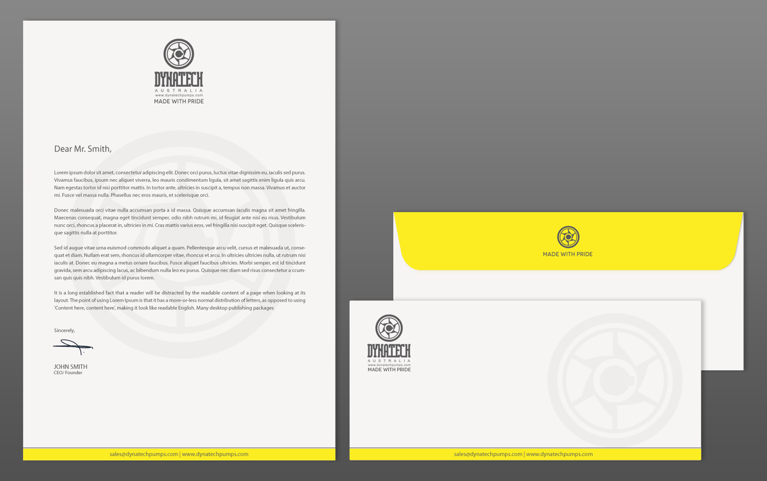 Stationery Design by chandrayaan.creative for Dynatech Pumps | Design #15635941