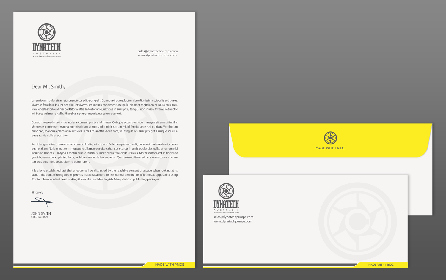 Stationery Design by chandrayaan.creative for Dynatech Pumps | Design #15635947