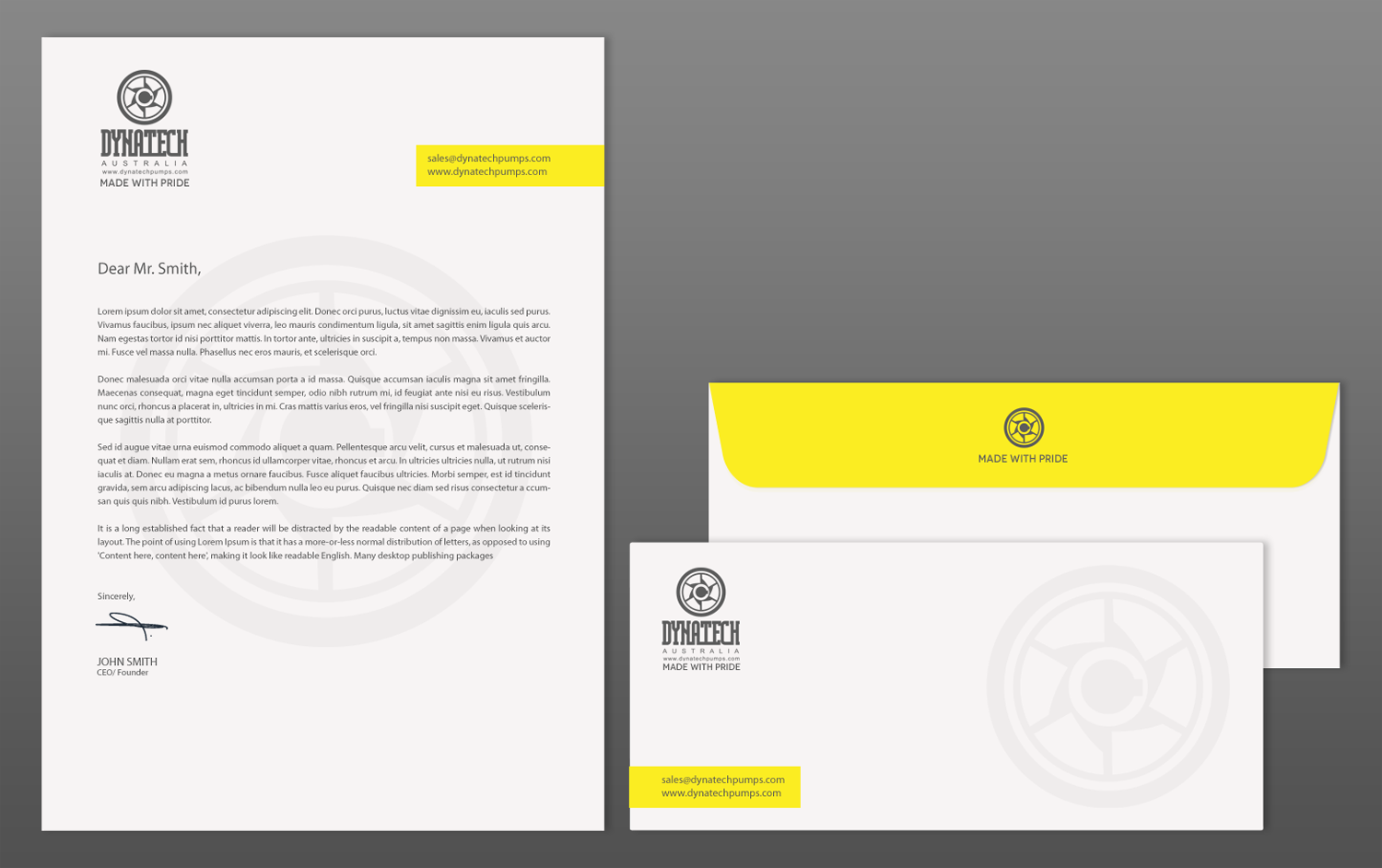 Stationery Design by chandrayaan.creative for Dynatech Pumps | Design #15635948