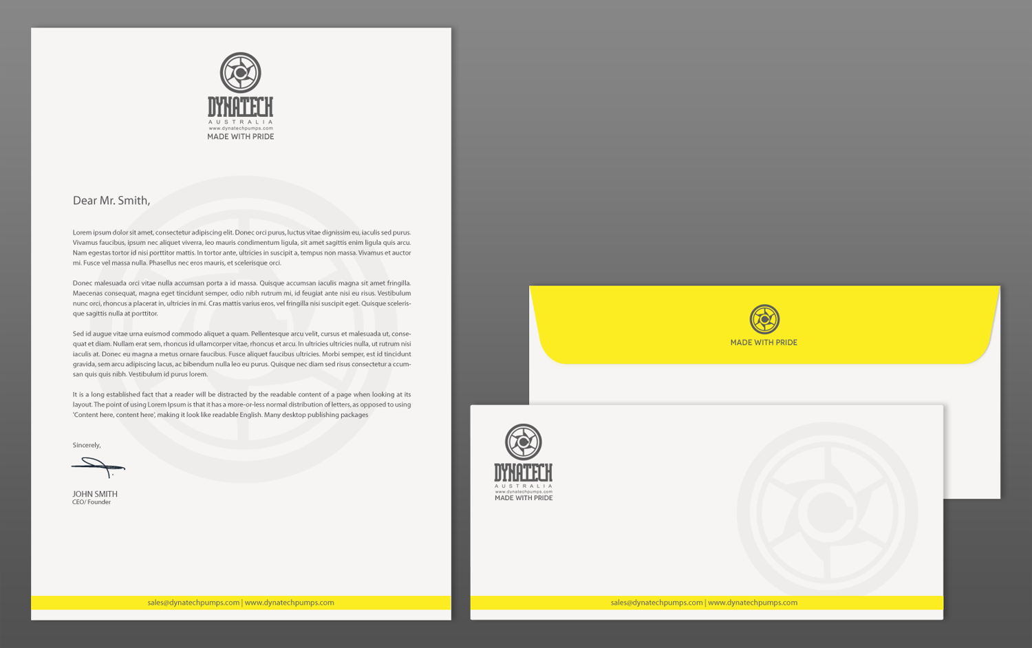 Stationery Design by chandrayaan.creative for Dynatech Pumps | Design #15635950