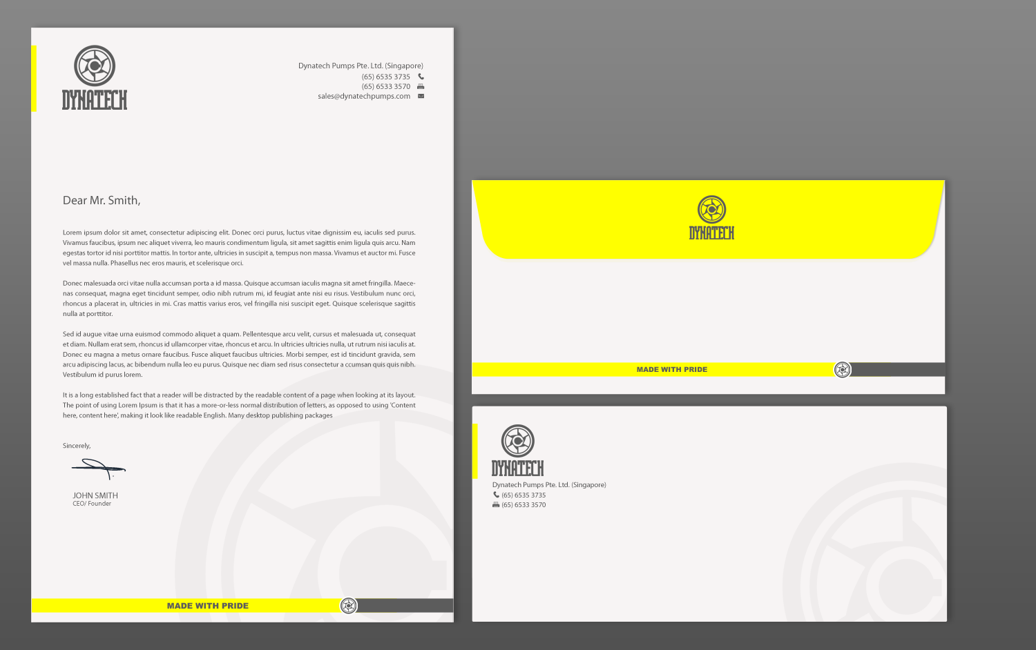 Stationery Design by chandrayaan.creative for Dynatech Pumps | Design #15805171