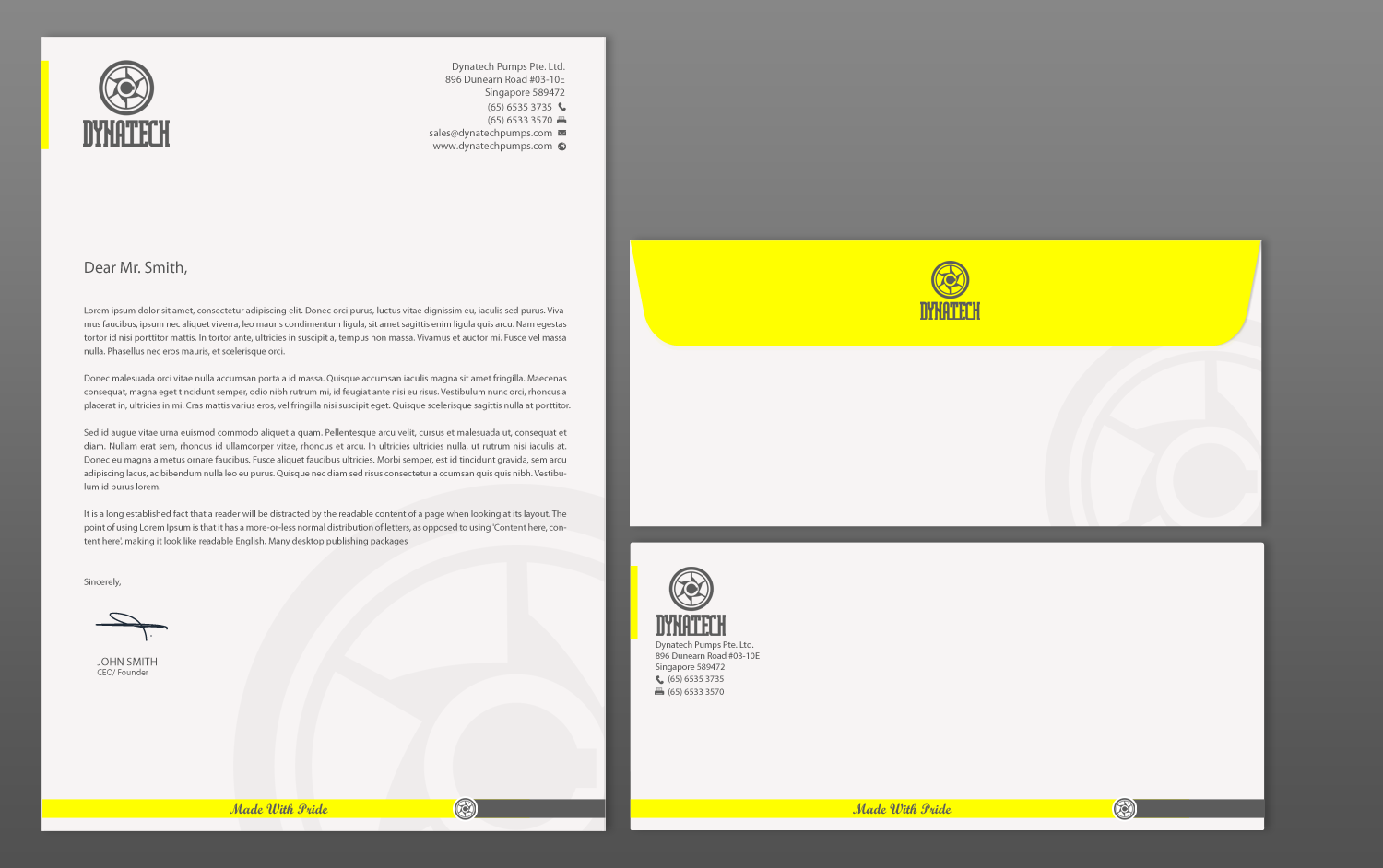 Stationery Design by chandrayaan.creative for Dynatech Pumps | Design: #15923825
