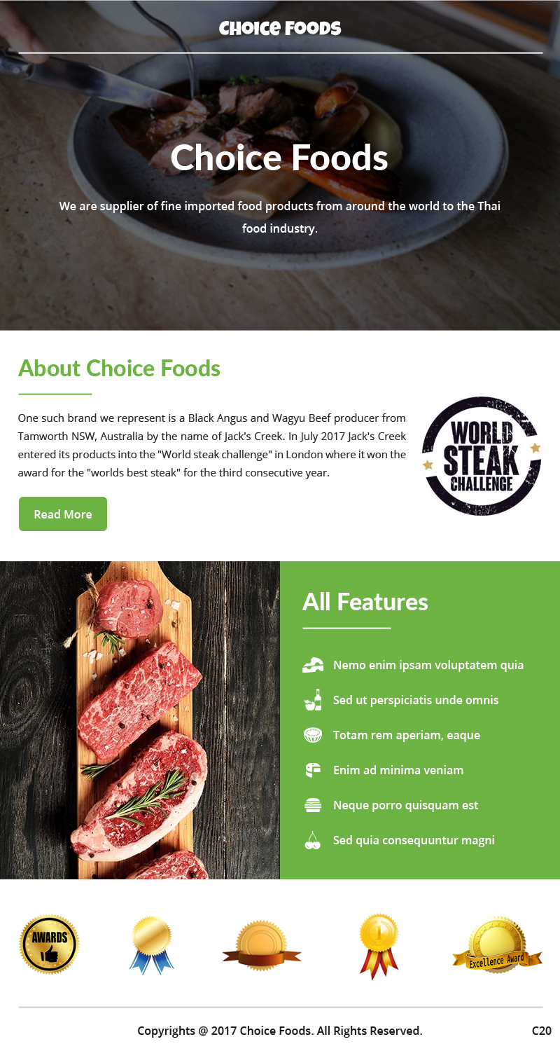 Diseño de Mercadeo por Correo Electrónico por pb para Choice Foods Thailand | Diseño #15653045