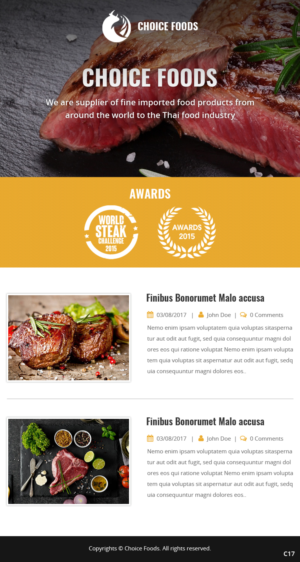 Design de Marketing Électronique par pb pour Choice Foods Thailand | Design : #15653046