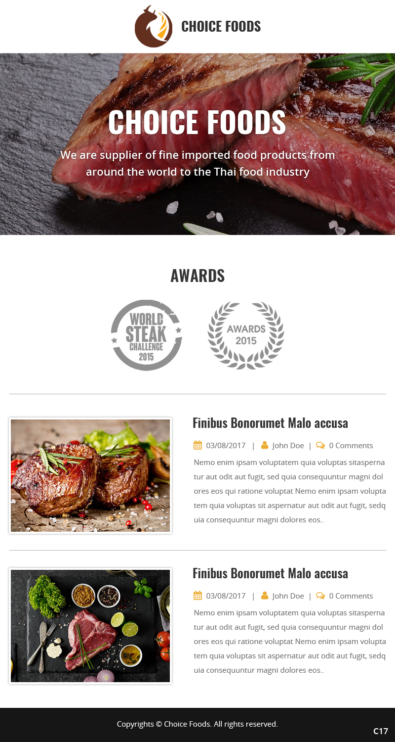 Diseño de Mercadeo por Correo Electrónico por pb para Choice Foods Thailand | Diseño #15653047