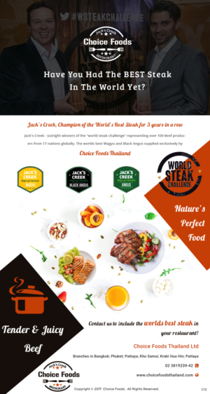 Design de Marketing Électronique par pb pour Choice Foods Thailand | Design : #15664480