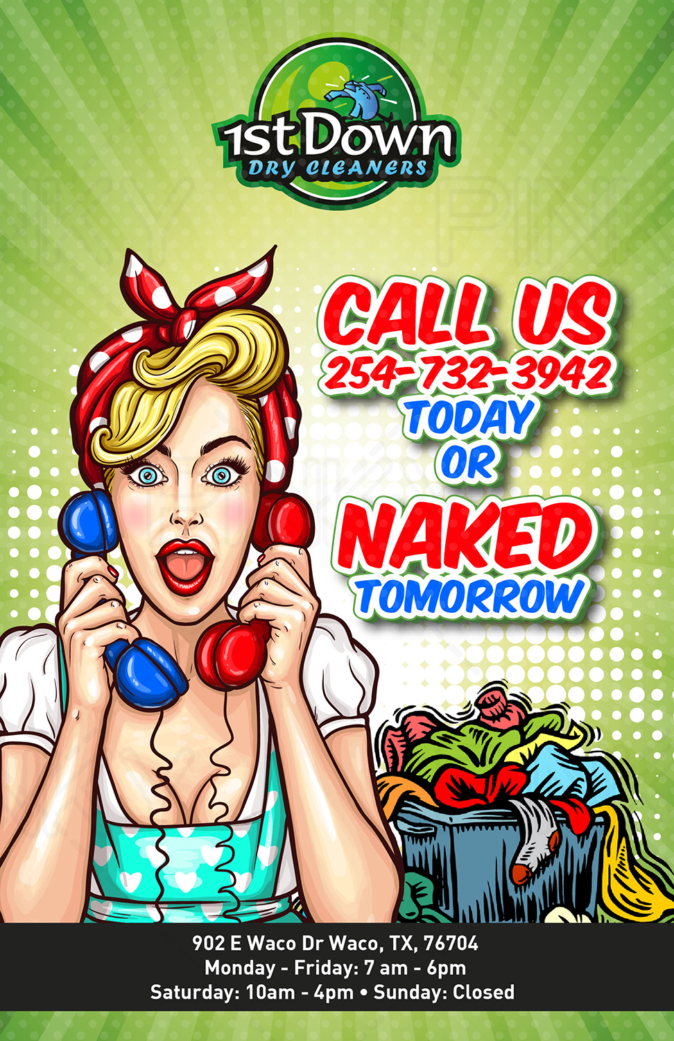 Poster Design by Pinky  for 1st Down Dry Cleaners | Design #15714904