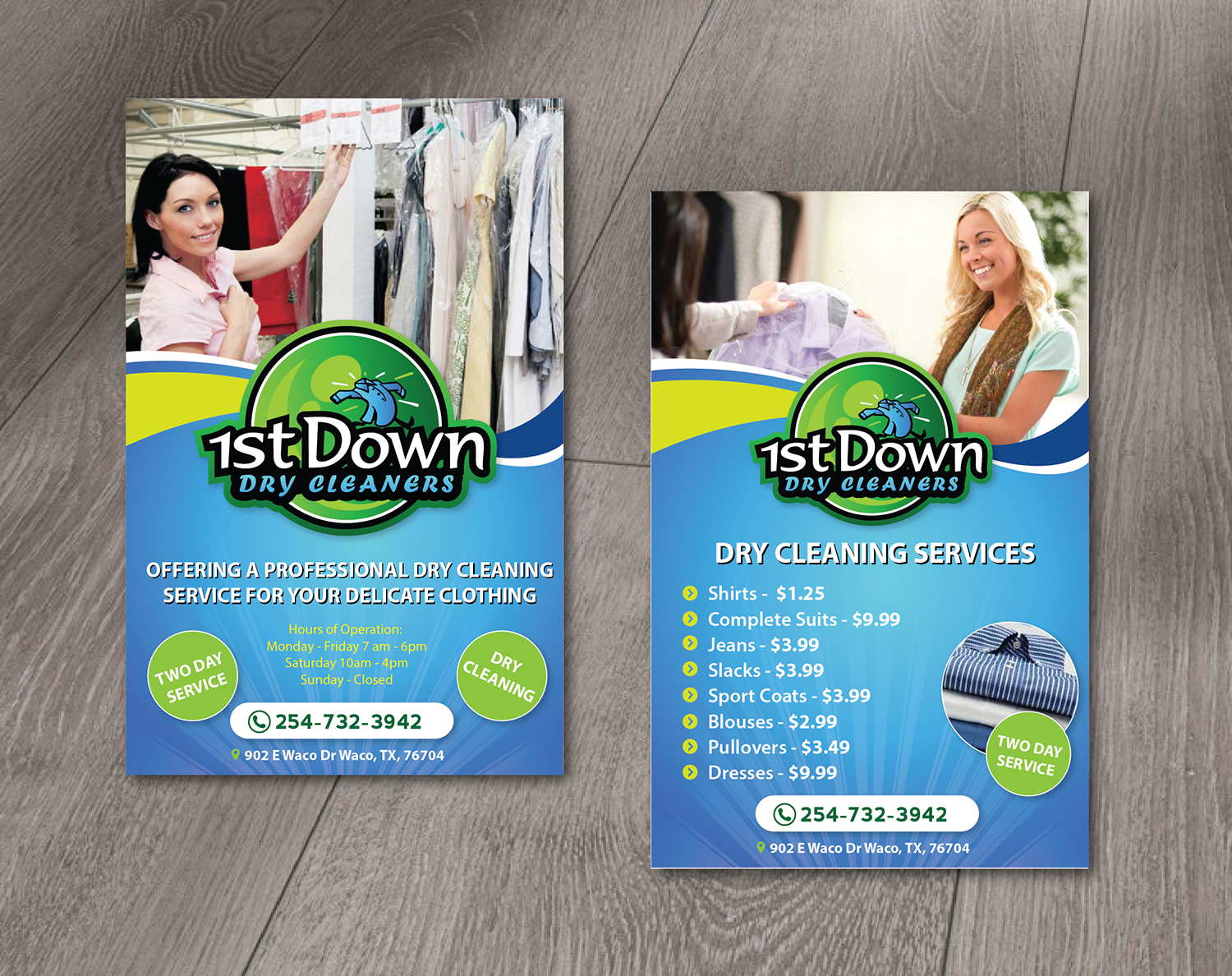 bold colorful dry cleaner poster design for 1st down dry cleaners drycleaners flyer