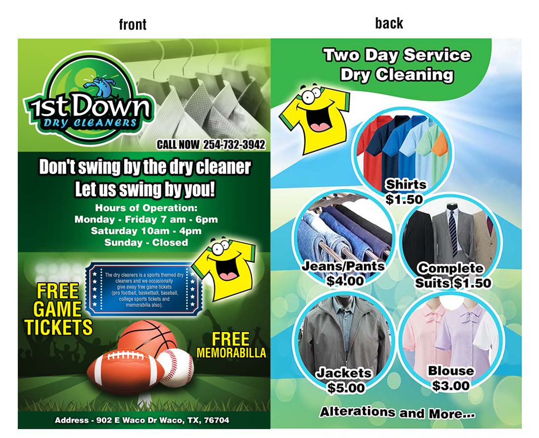 Poster Design by NILDesigns for 1st Down Dry Cleaners | Design #15725853