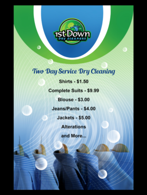 Poster Design by Titudesign for 1st Down Dry Cleaners | Design: #15661411