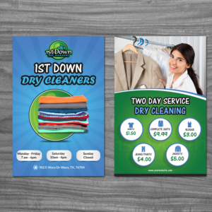 Poster Design by debdesign for 1st Down Dry Cleaners | Design: #15651729