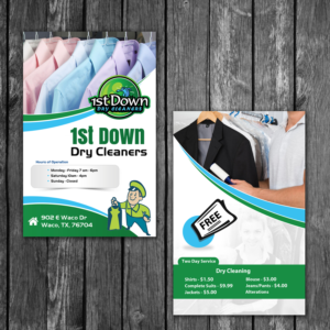 Poster Design by creative.bugs for 1st Down Dry Cleaners | Design: #15641309