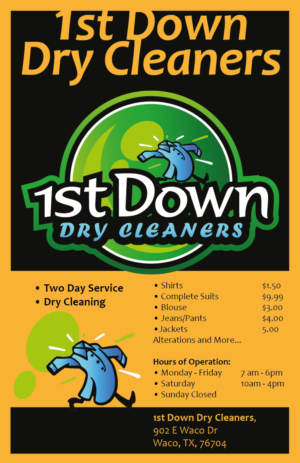 Design de Poster par bkgraphik pour 1st Down Dry Cleaners | Design #15655797