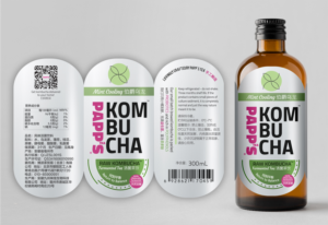 Bottle Label for Kombucha Brand | Diseño de Empaque por SAI DESIGNS