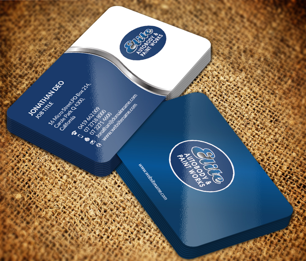 Business Card Design by Sarmishtha Chattopadhyay_loginchange for Elite Autobody & Paintworks | Design #15672429