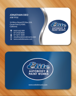 Business Card Design by Sarmishtha Chattopadhyay_loginchange for Elite Autobody & Paintworks | Design: #15789755