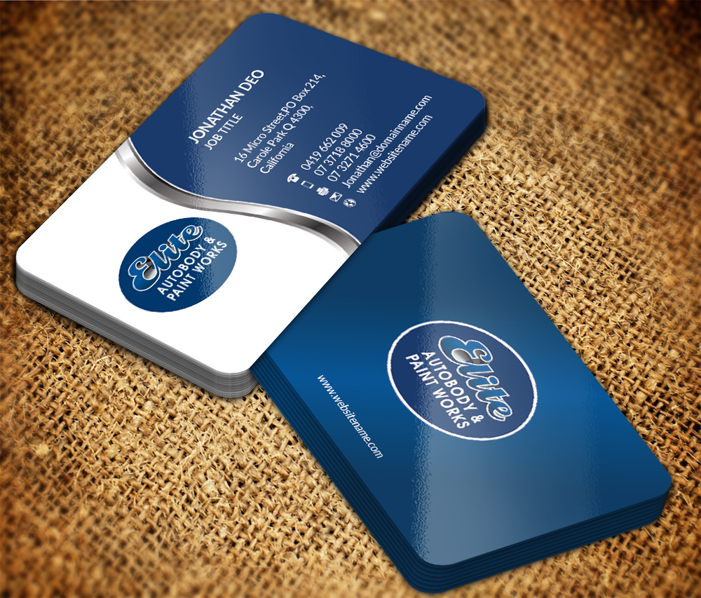 Business Card Design by Sarmishtha Chattopadhyay_loginchange for Elite Autobody & Paintworks | Design #15811091