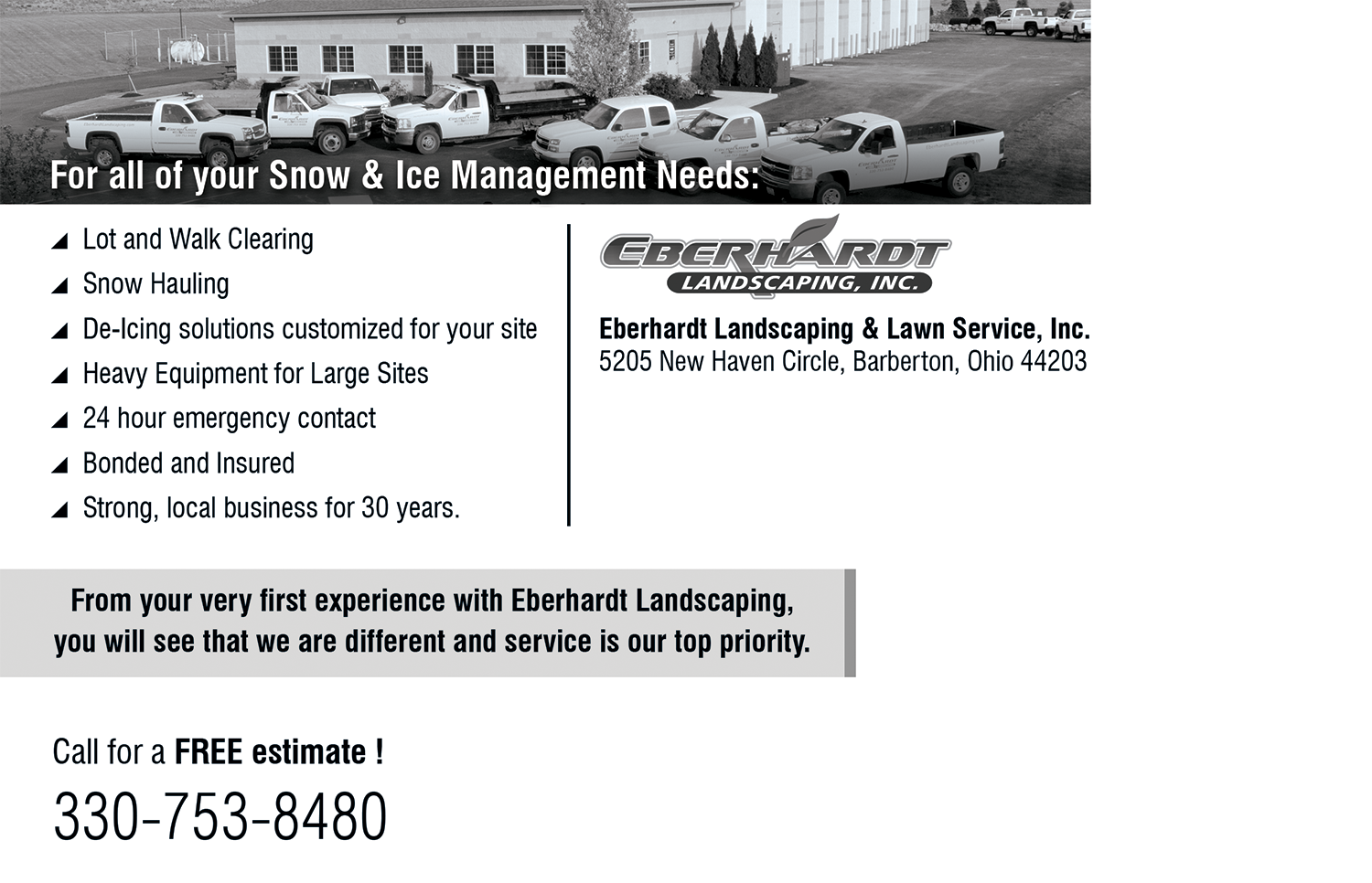 Postcard Design by Akshar Shailesh for Eberhardt Landscaping & Lawn Service, Inc. | Design #15670533