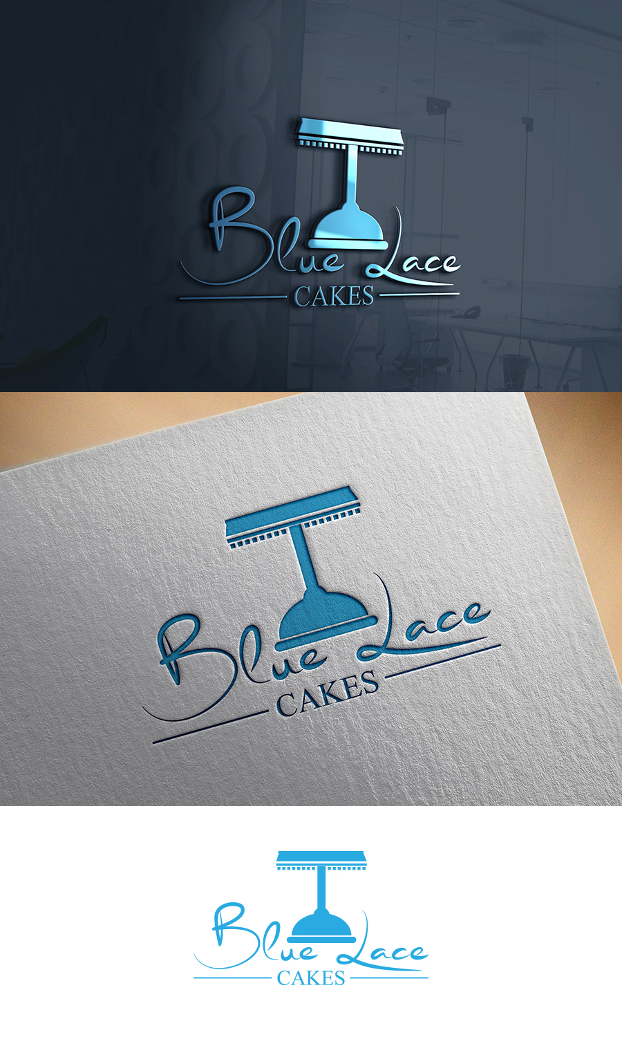 Diseño de Logo por supercreative para Blue Lace Cakes | Diseño #15703298