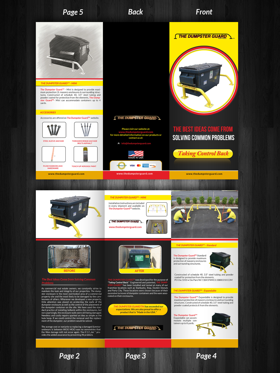 Brochure Design by innovative earth for The Dumpster Guard Inc. | Design #15692726
