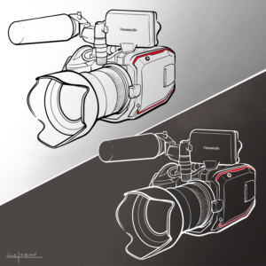 Simple Line Drawing of a Camera | Diseño Con Ilustración por T.mode