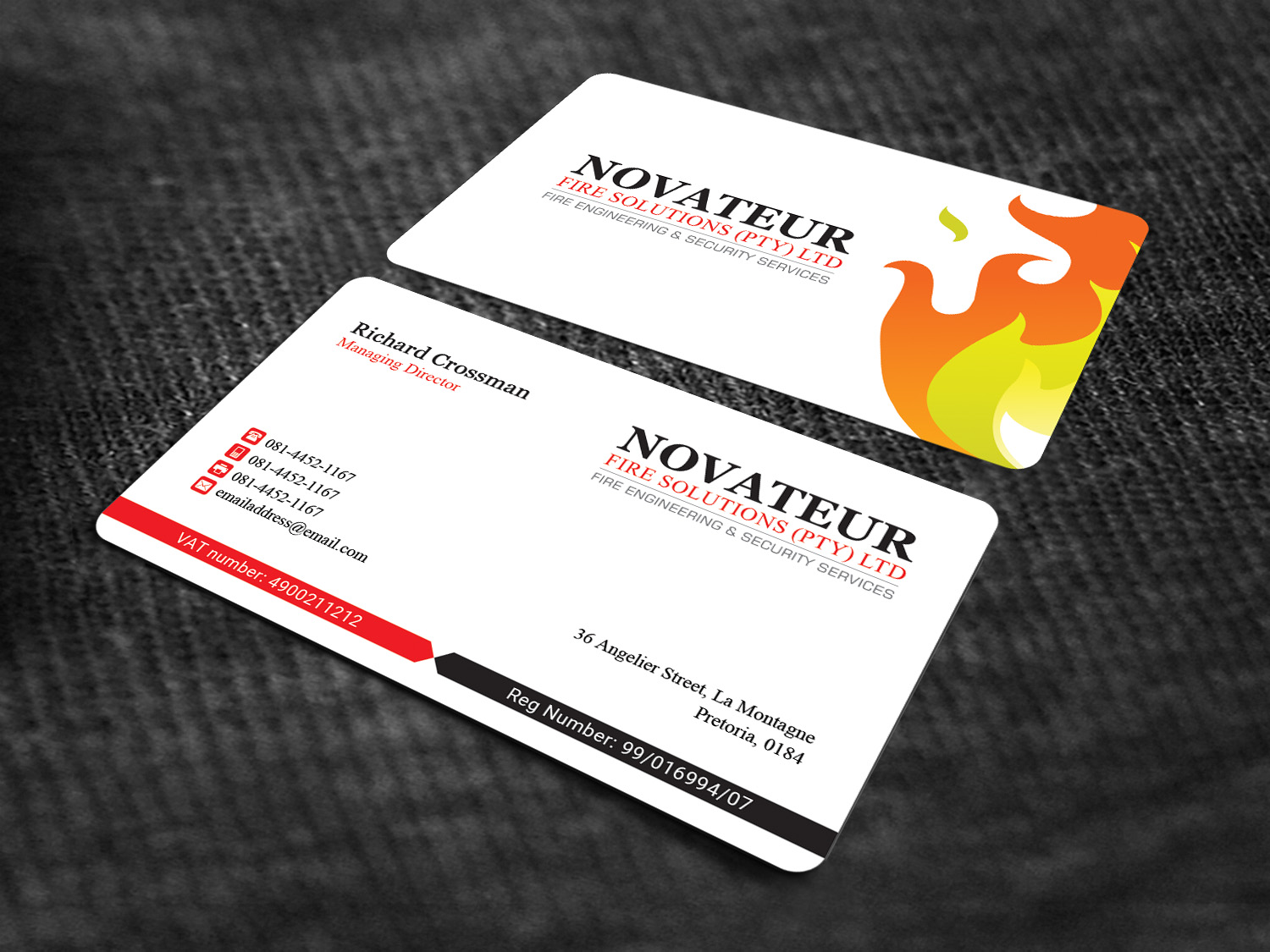 Business Card Design by Sandaruwan for Novateur Fire Solutions | Design #15708006