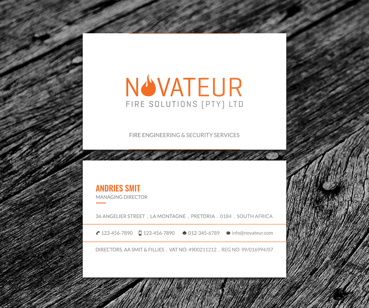 Visitenkarten-Design von SS_Designs für Novateur Fire Solutions | Design #15712254