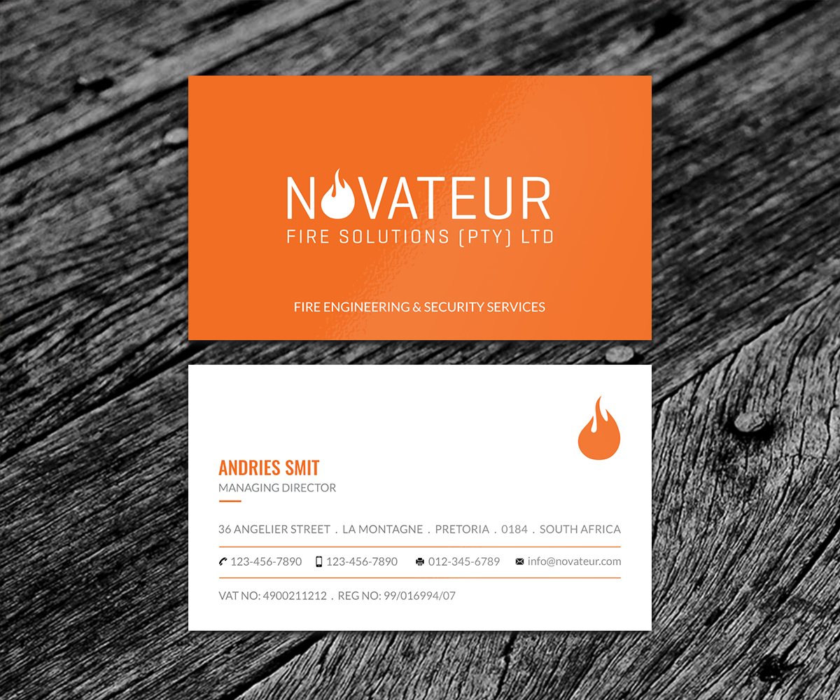 Business Card Design by SS_Designs for Novateur Fire Solutions | Design #15727016