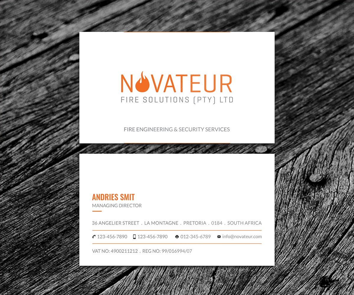 Business Card Design by SS_Designs for Novateur Fire Solutions | Design #15727235