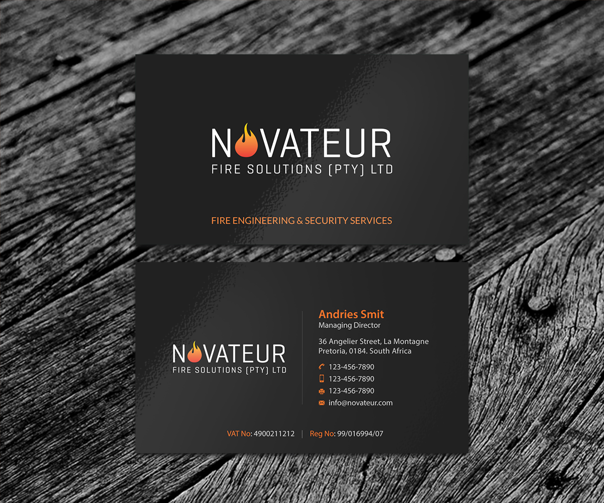 Business Card Design by SS_Designs for Novateur Fire Solutions | Design #15727482