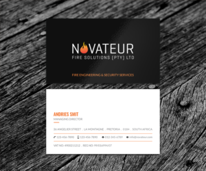 Business Card Design by SS_Designs for Novateur Fire Solutions | Design: #15727514