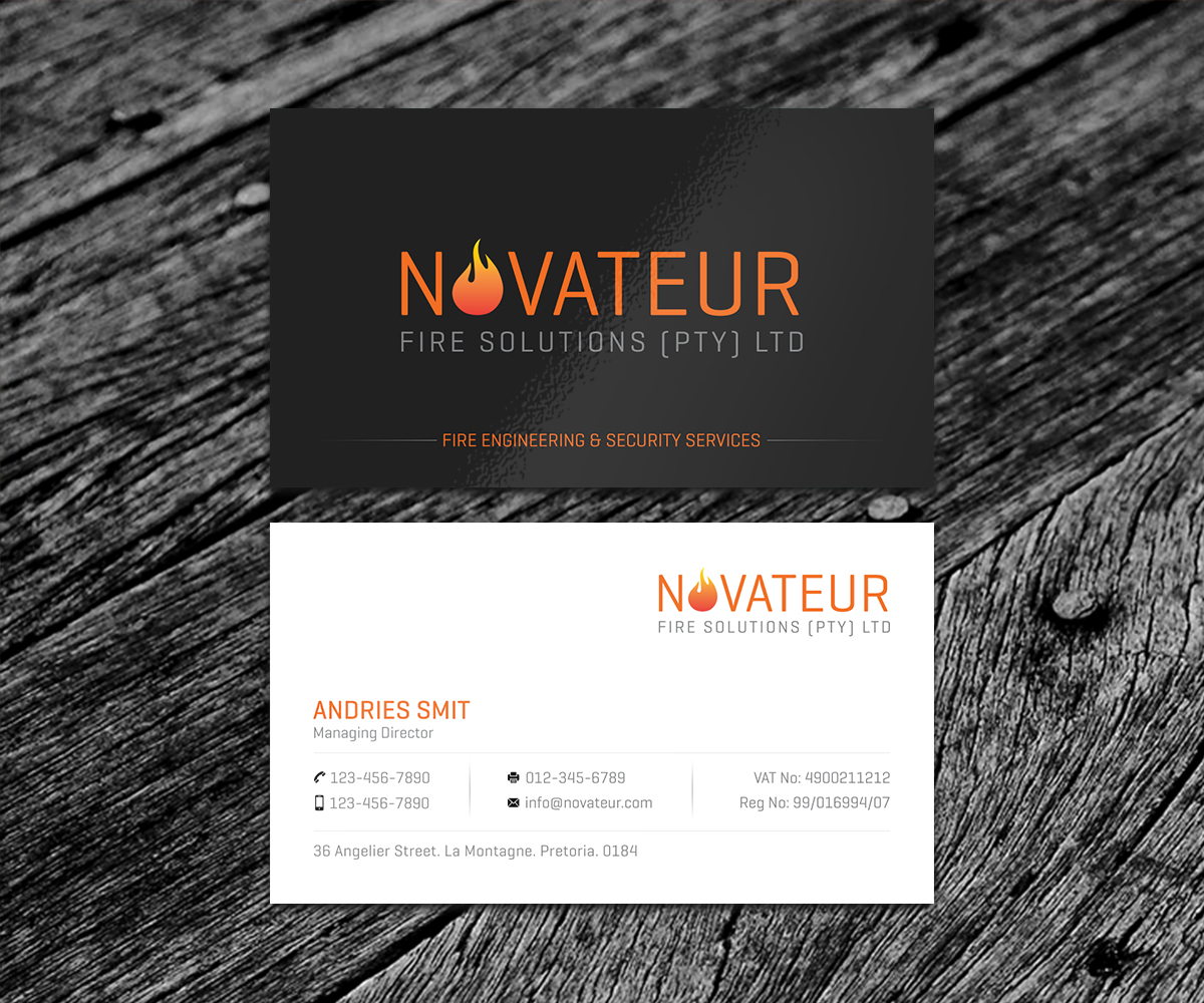 Business Card Design by SS_Designs for Novateur Fire Solutions | Design #15731628