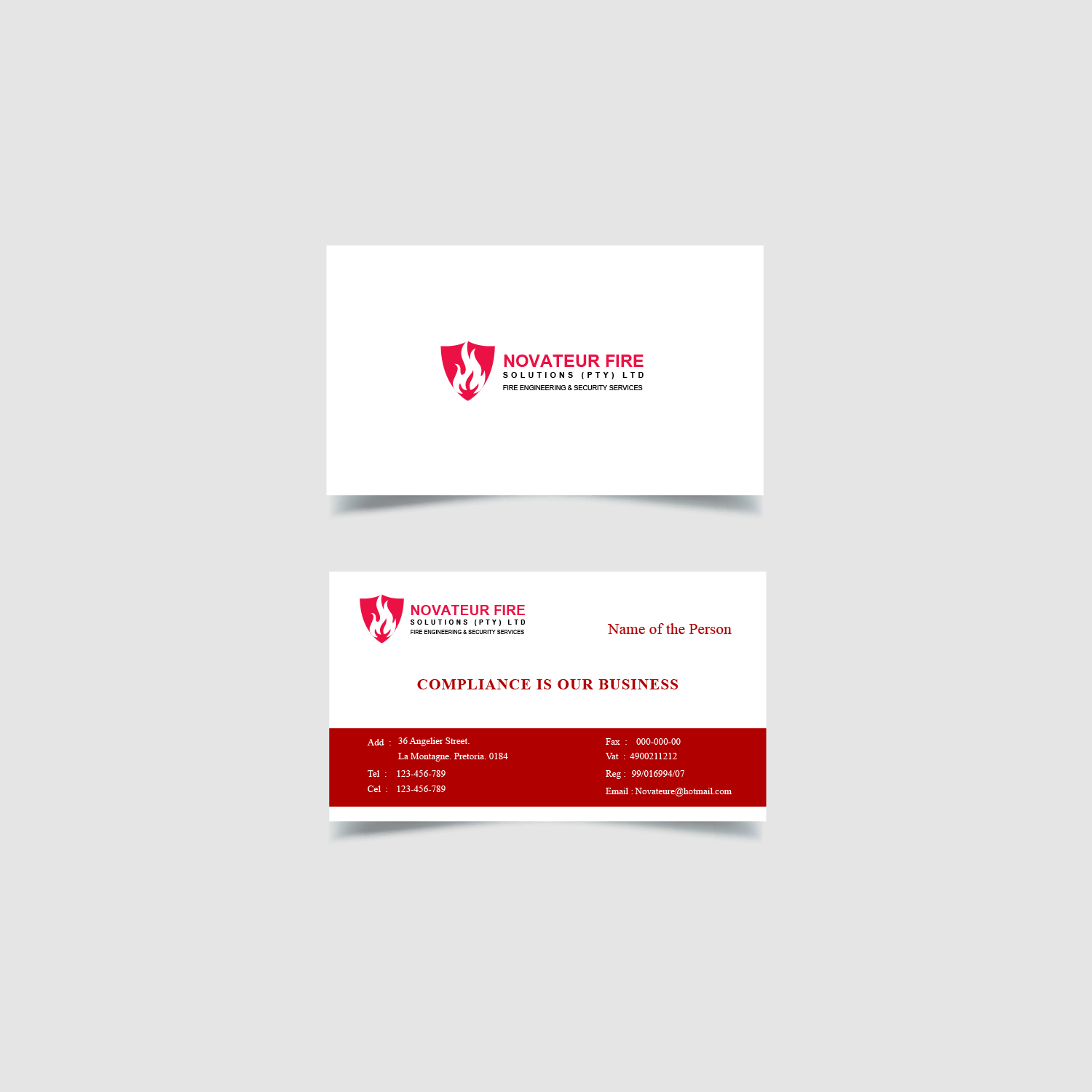 Business Card Design by bdesigner9 for Novateur Fire Solutions | Design #15716986