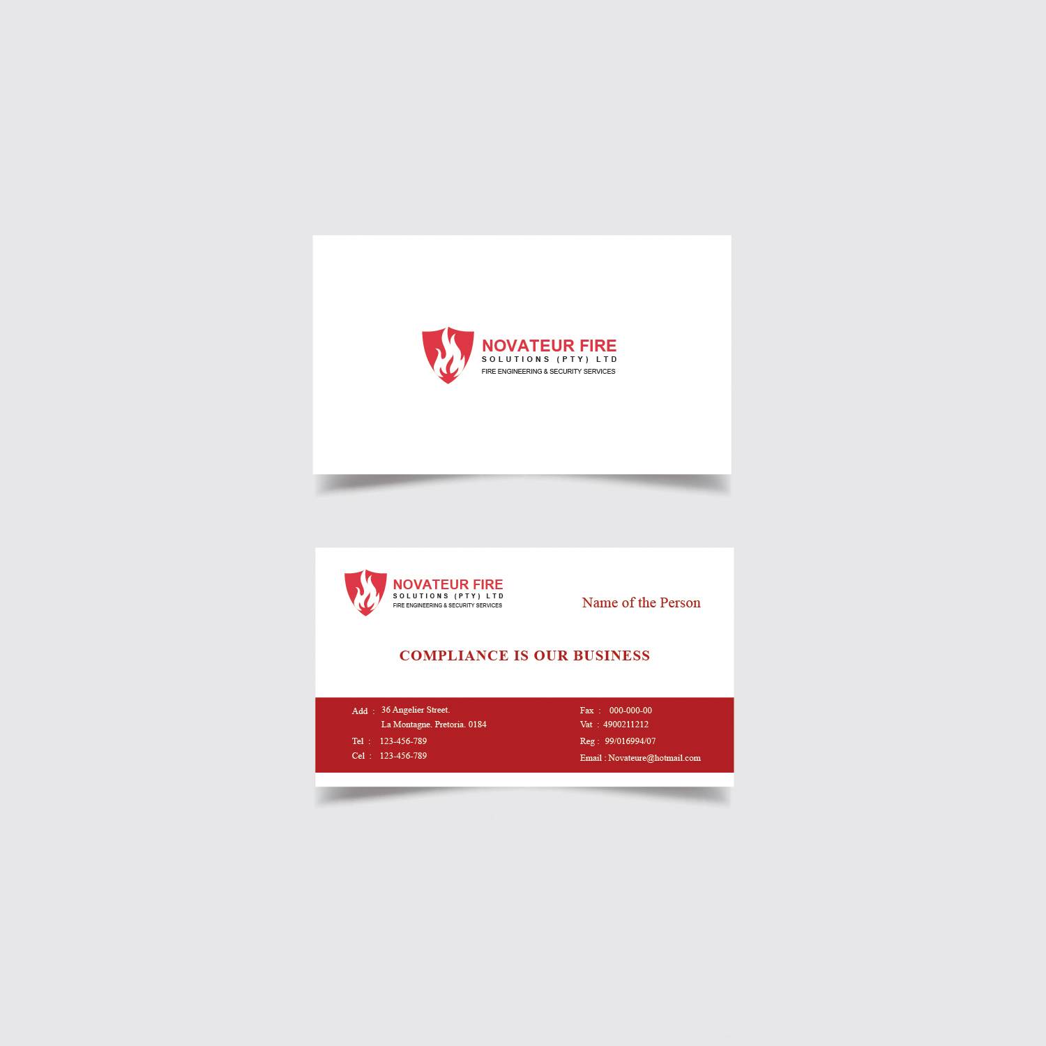 Business Card Design by bdesigner9 for Novateur Fire Solutions | Design #15717273