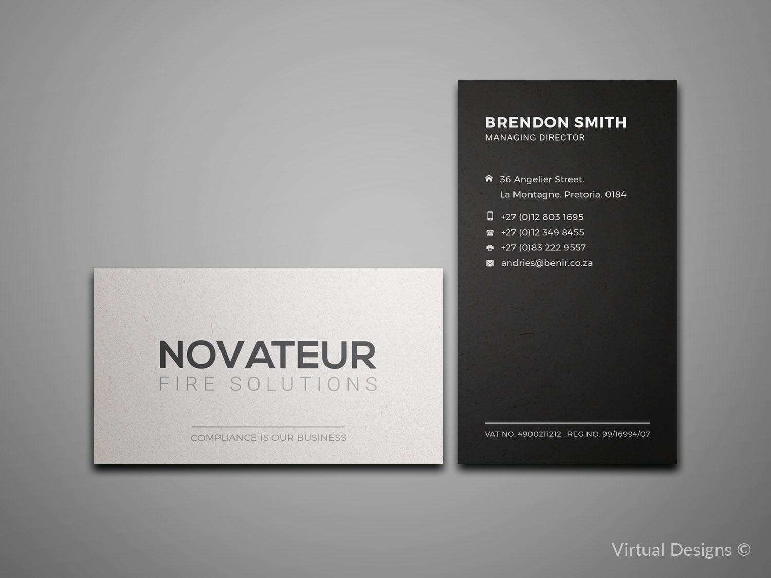 Diseño de Tarjeta de Presentación por SyncFuse™ Solutions para Novateur Fire Solutions | Diseño #15696379