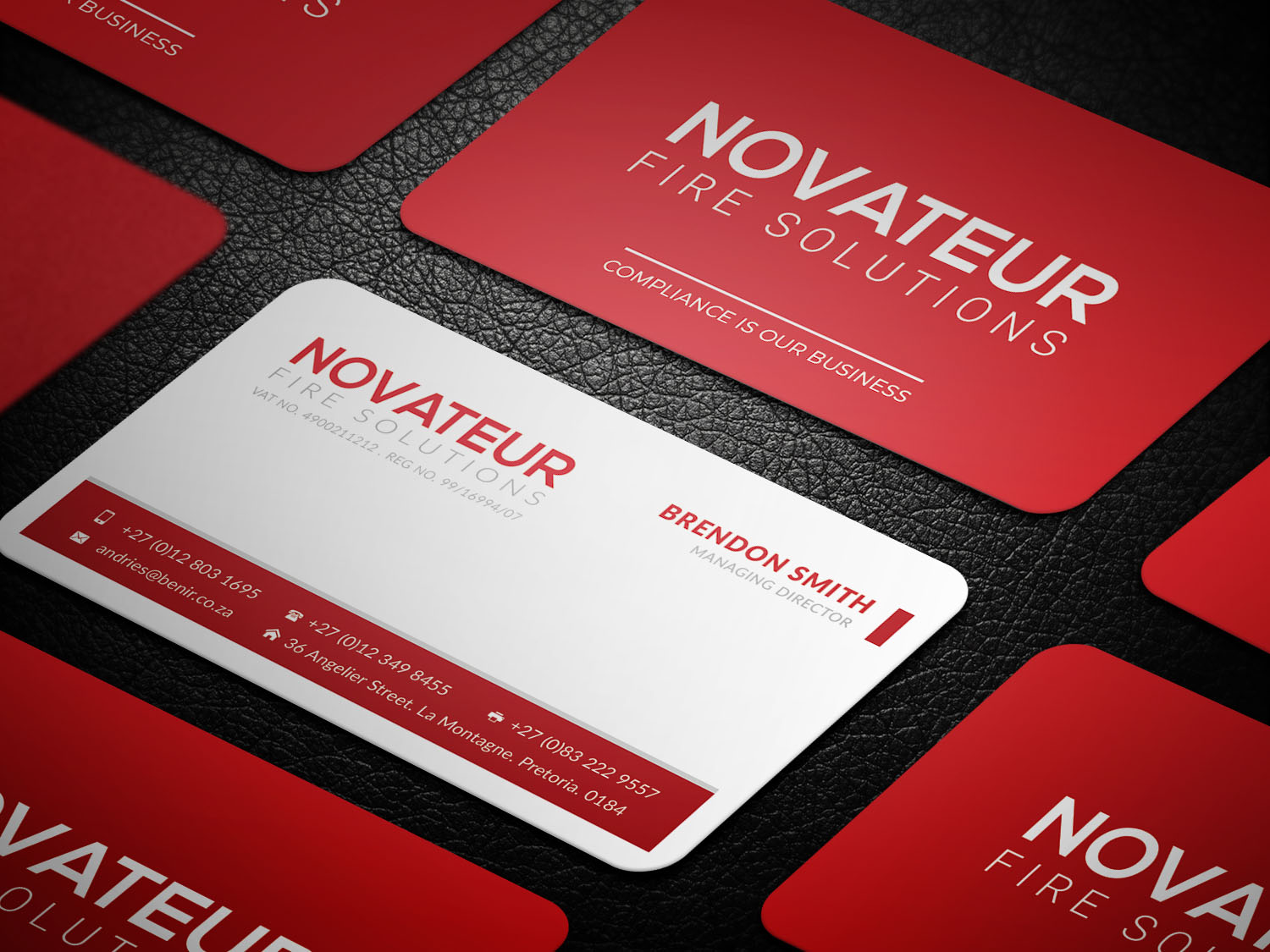 Business Card Design by SyncFuse™ Solutions for Novateur Fire Solutions | Design #15720320
