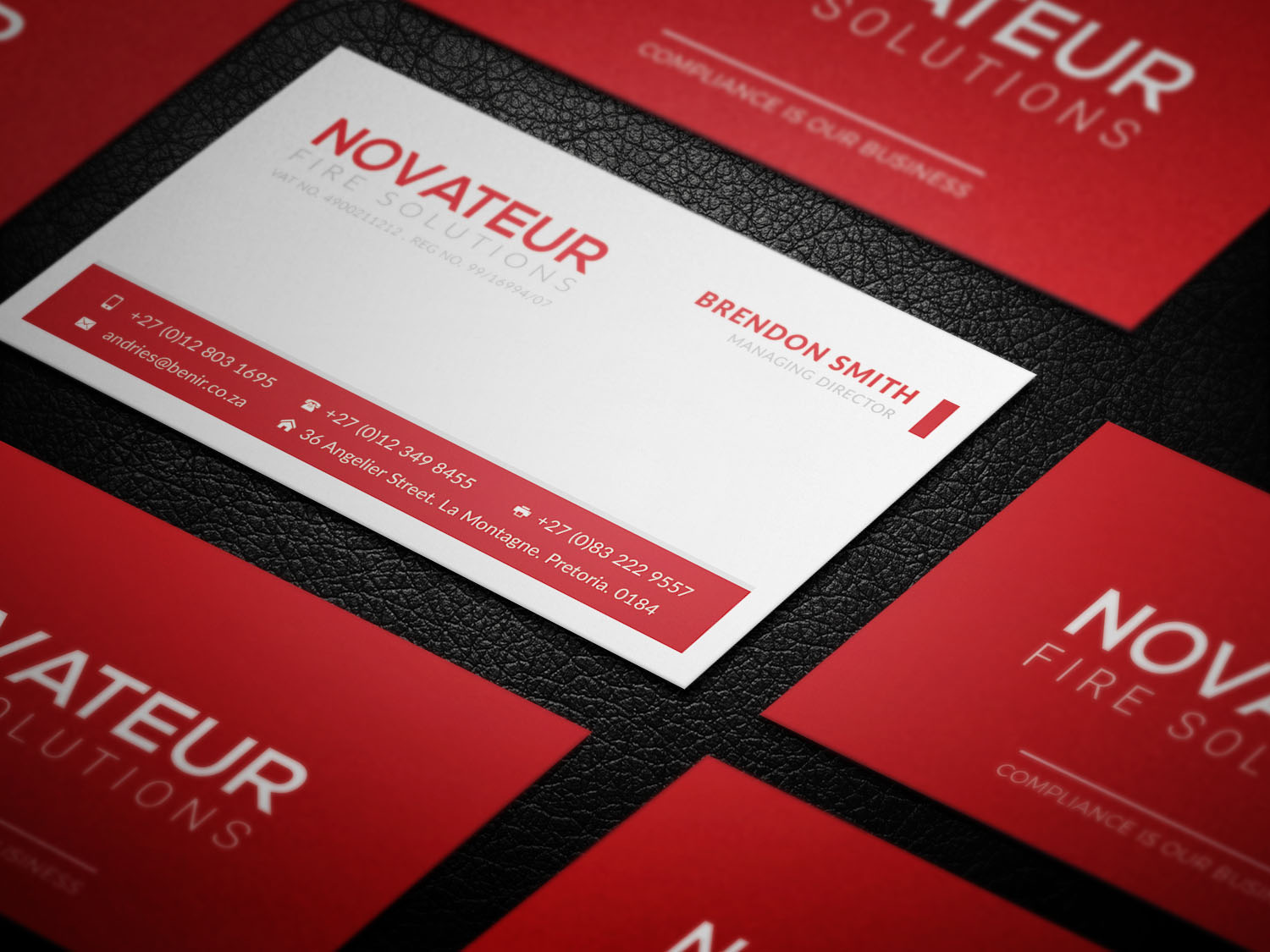 Business Card Design by SyncFuse™ Solutions for Novateur Fire Solutions | Design #15720322