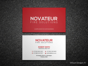 Business Card Design by SyncFuse™ Solutions for Novateur Fire Solutions | Design: #15722682