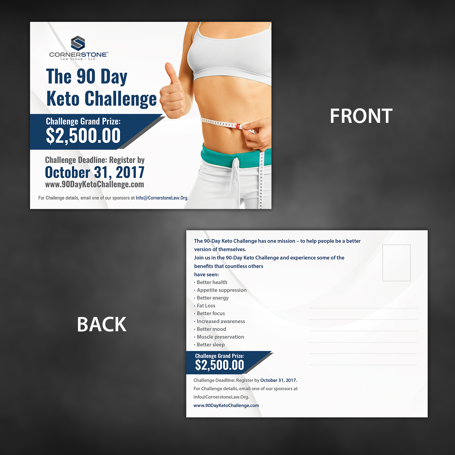 Postcard Design by Hsi Graphics for CORNERSTONE LAW GROUP | Design #15718503