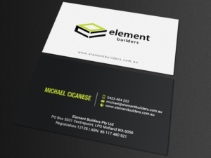 Business Card Design by chandrayaan.creative for Element Builders | Design: #15706859