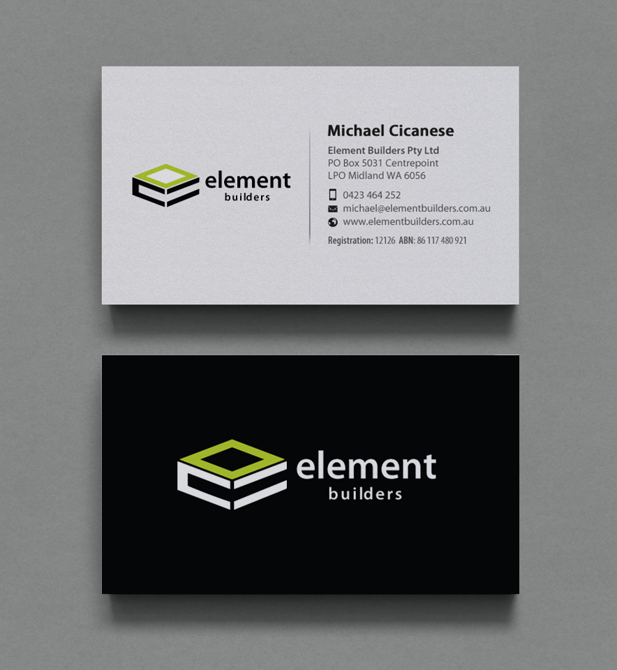 Business Card Design by chandrayaan.creative for Element Builders | Design #15707063
