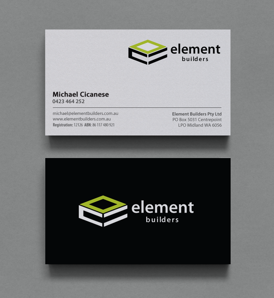 Business Card Design by chandrayaan.creative for Element Builders | Design #15707065