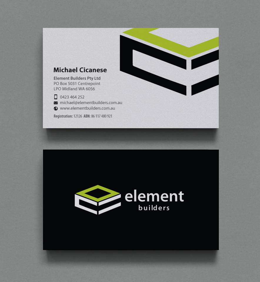 Business Card Design by chandrayaan.creative for Element Builders | Design #15707066
