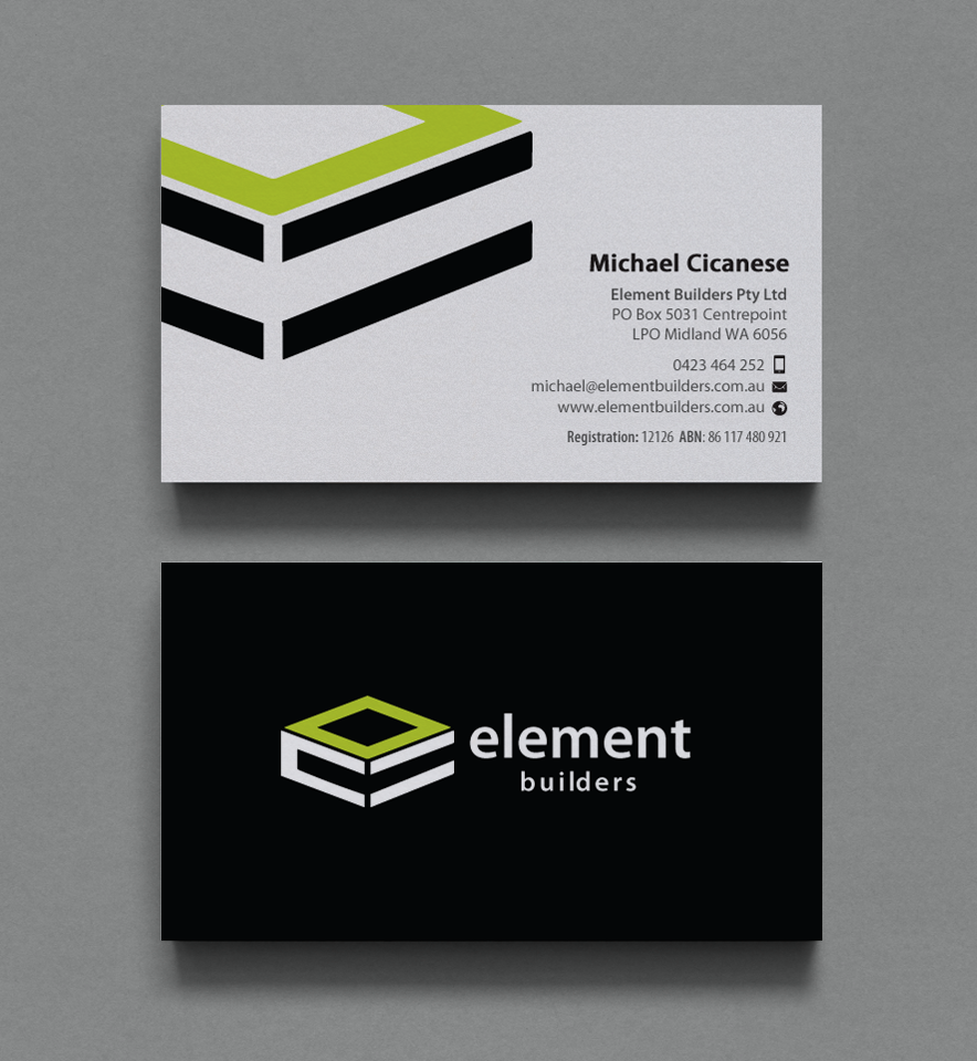 Business Card Design by chandrayaan.creative for Element Builders | Design #15707068