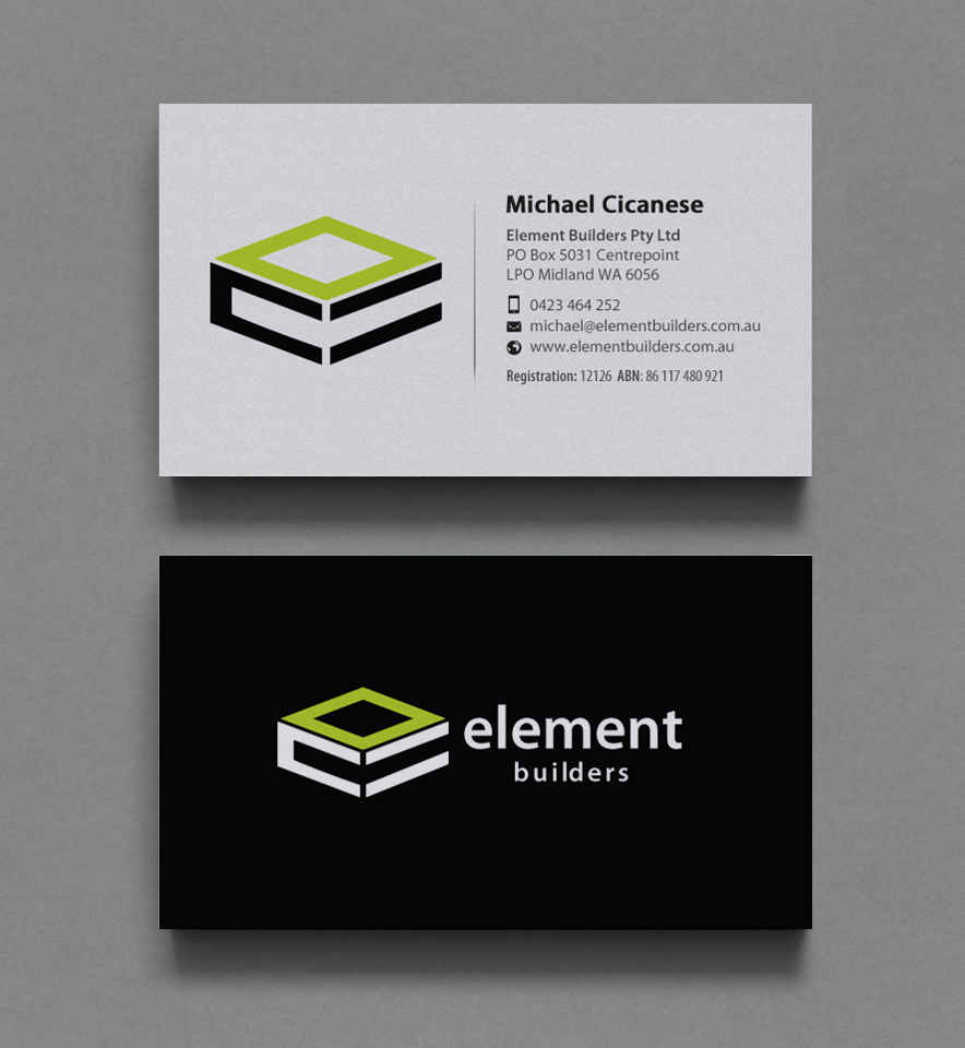 Business Card Design by chandrayaan.creative for Element Builders | Design #15707070