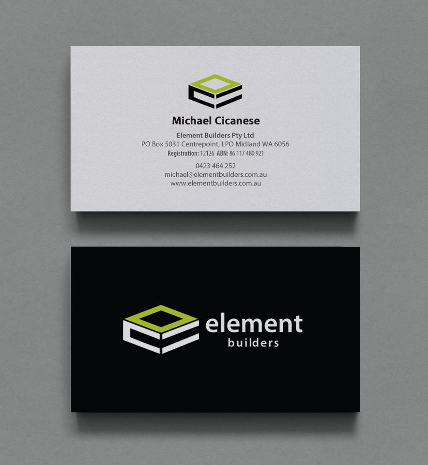 Business Card Design by chandrayaan.creative for Element Builders | Design #15707436